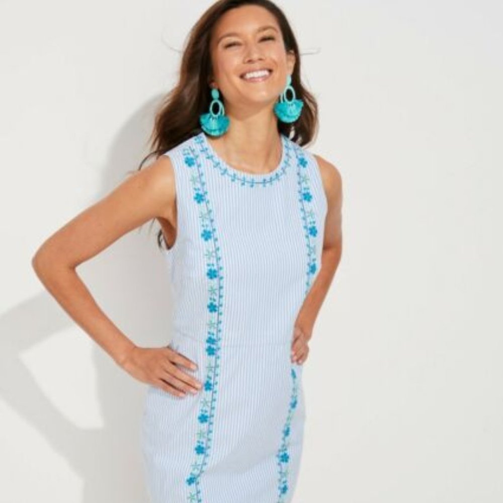 Vineyard Vines New w/tags Cotton Embroidered Sheath Dress, Size 00